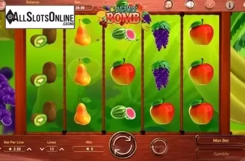 Game Workflow screen. Cherry Bomb from Booming Games