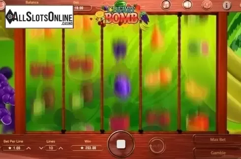 Game Process Screen. Cherry Bomb from Booming Games