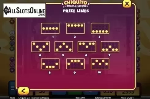 Paylines. Chiquito y el tesoro de la pradera from MGA