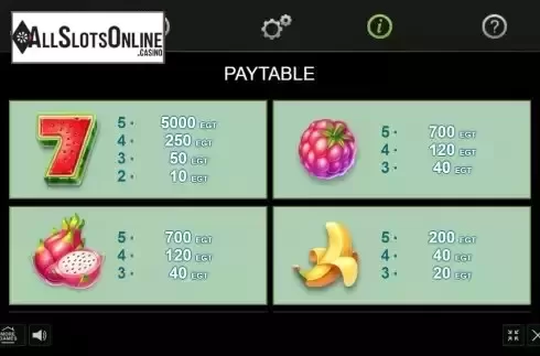 Paytable screen 2
