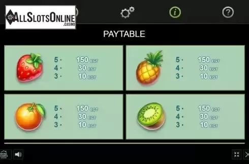 Paytable screen 3