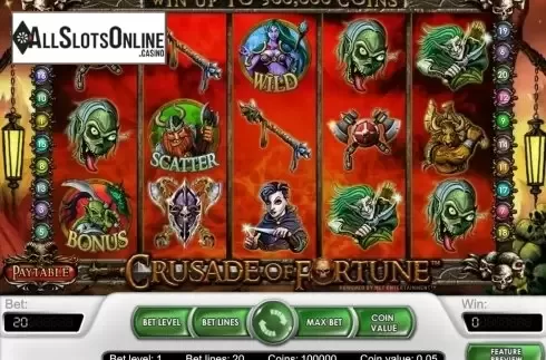 Screen2. Crusade of Fortune from NetEnt