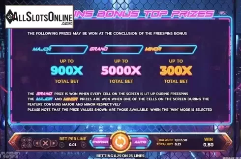 Jackpot screen