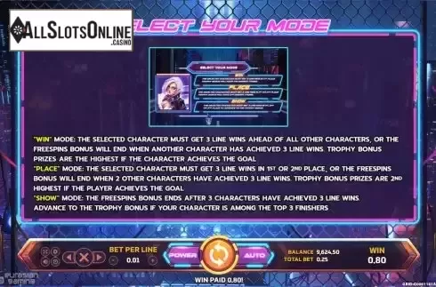 Different modes screen