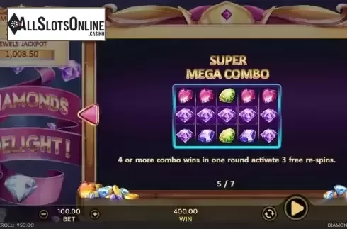 Free Re-spins feature screen