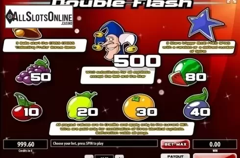Paytable . Double Flash from Tom Horn Gaming
