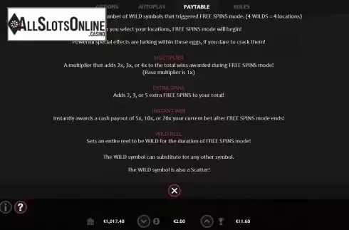 Features screen