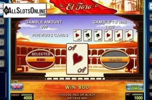 Gamble game 2. El Toro Deluxe from Novomatic