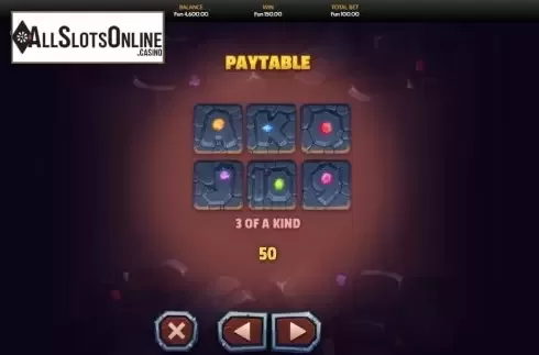 Paytable. Fortune Miner from OneTouch