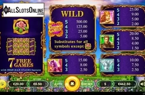 Paytable 1. Gold and Glory (Slotmotion) from Slotmotion