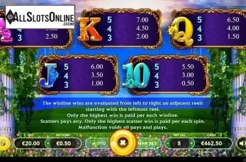 Paytable 2. Gold and Glory (Slotmotion) from Slotmotion