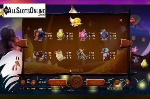 Paytable. Golden Egg from We Are Casino