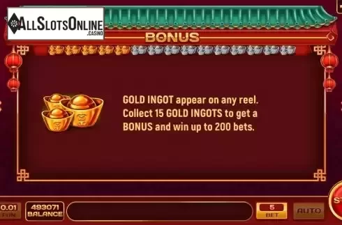 Bonus screen