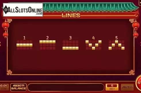 Paylines screen