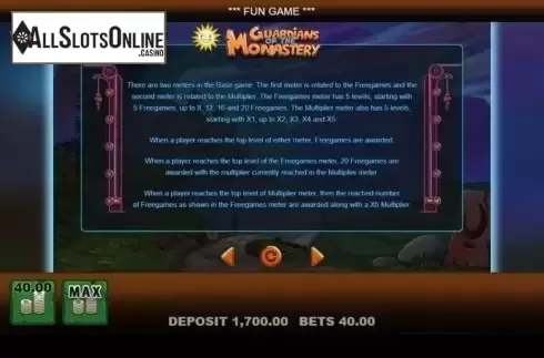Free Spins 1. Guardians of the Monastery from Merkur