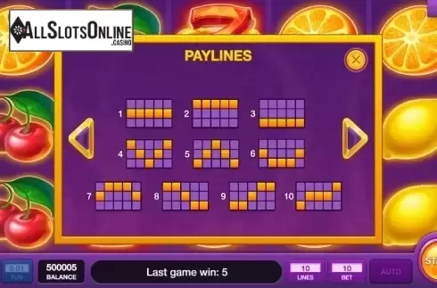 Paytable 2. Hot Fruits Wheel from InBet Games