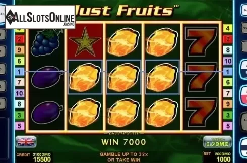 Game workflow 2. Just Fruits Deluxe from Novomatic
