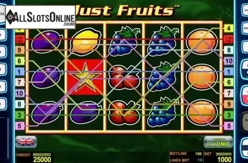 Reels screen. Just Fruits Deluxe from Novomatic