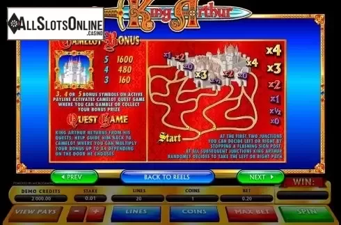 Screen3. King Arthur (Microgaming) from Microgaming