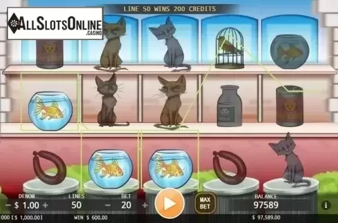 Win screen. Kitty Living from KA Gaming