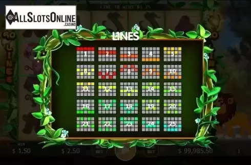 Paylines screen