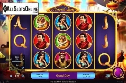 Reels screen. Magical Lamp from Spadegaming