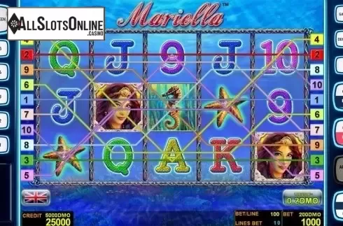 Reels screen. Mariella Deluxe from Novomatic