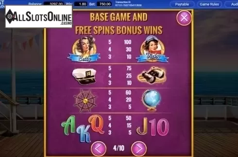 Paytable. Megajackpots Ocean Belles from IGT