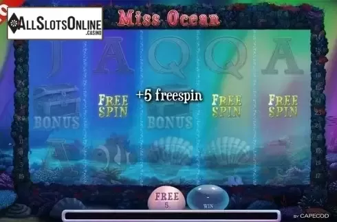Scatter win screen. Miss Ocean from Capecod Gaming