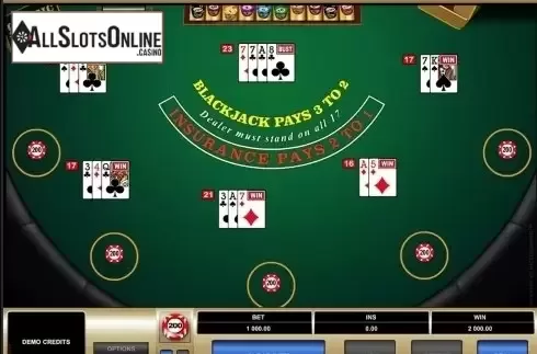 Game workflow 3. Multi-Hand Blackjack (Microgaming) from Microgaming