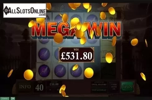 Mega win screen. Murder Mystery from Playtech