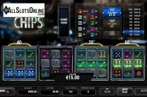 Win Screen 3. Mystery Chips from Air Dice