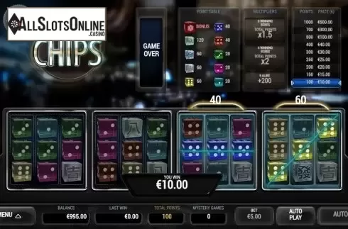 Win Screen. Mystery Chips from Air Dice
