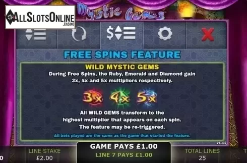 Paytable 3. Mystic Gems (GECO Gaming) from GECO Gaming