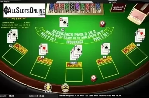 Game Screen 3. Perfect Pairs Blackjack (Amaya) from Amaya