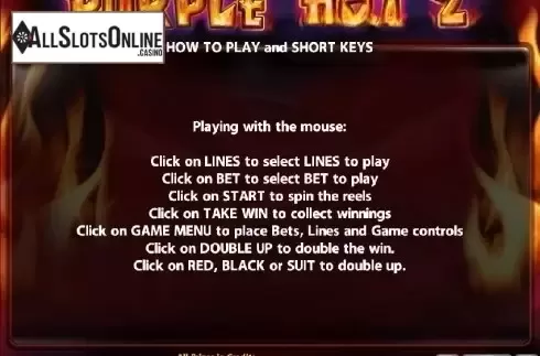 Paytable 6. Purple Hot 2 from Casino Technology