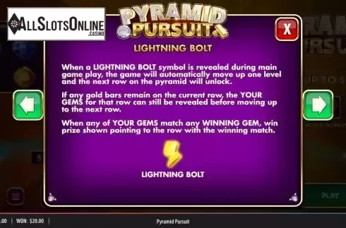Lightning bolt features screen