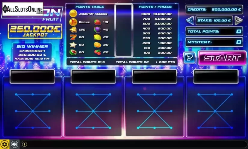 Reel Screen. Quarter Million Fruit from GAMING1