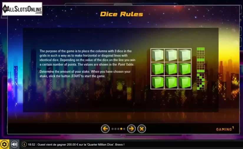 Rules. Quarter Million Fruit from GAMING1