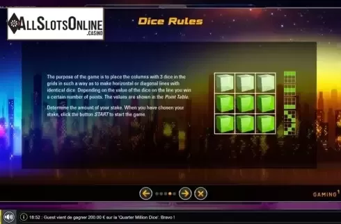 Rules. Quarter Million Fruit from GAMING1