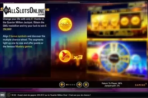 Features. Quarter Million Fruit from GAMING1