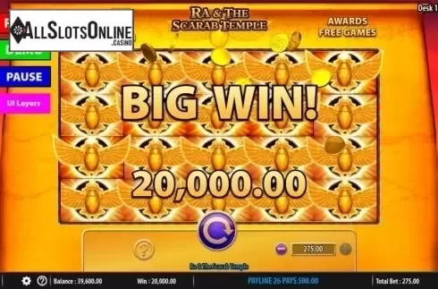 Big win 2. Ra & The Scarab Temple from Bally