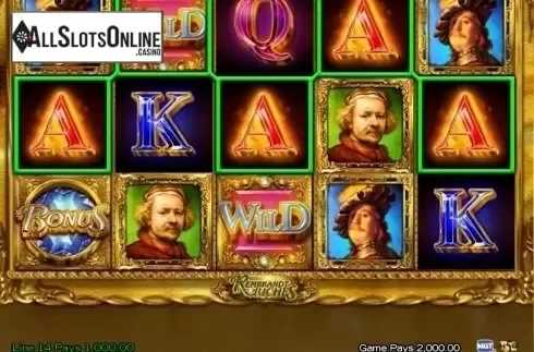 Win Screen. Rembrandt Riches from High 5 Games