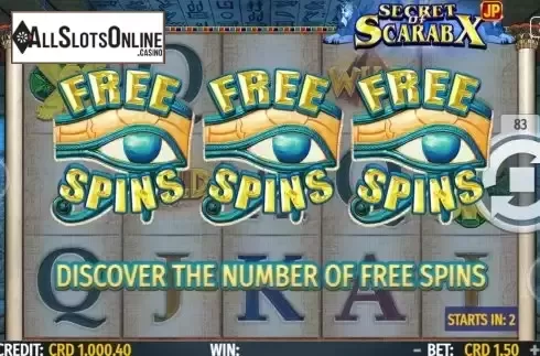 Free Spins screen