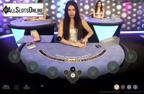 Game Screen. Soho Blackjack Live from Playtech