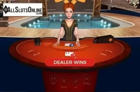 Game Screen. Sonya Blackjack from Yggdrasil