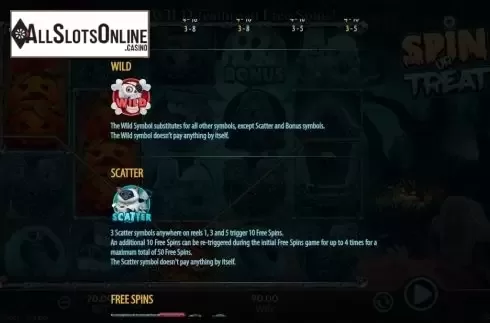 Symbols screen. Spin or Treat from 888 Gaming