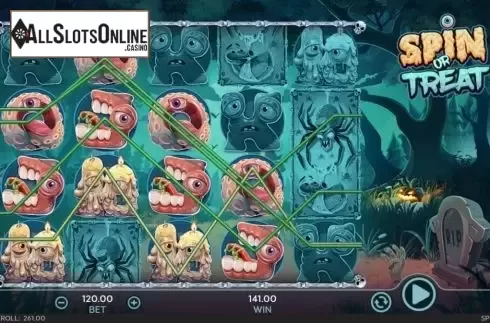 Win screen. Spin or Treat from 888 Gaming