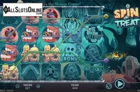 Win screen 2. Spin or Treat from 888 Gaming