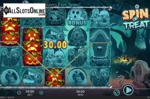 Win screen 3. Spin or Treat from 888 Gaming